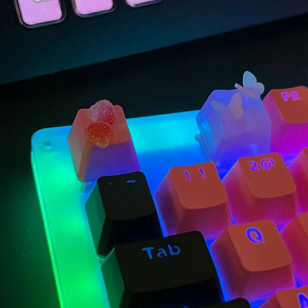 Cute Pink Gumdrop artisan Keycap, for OEM Switches